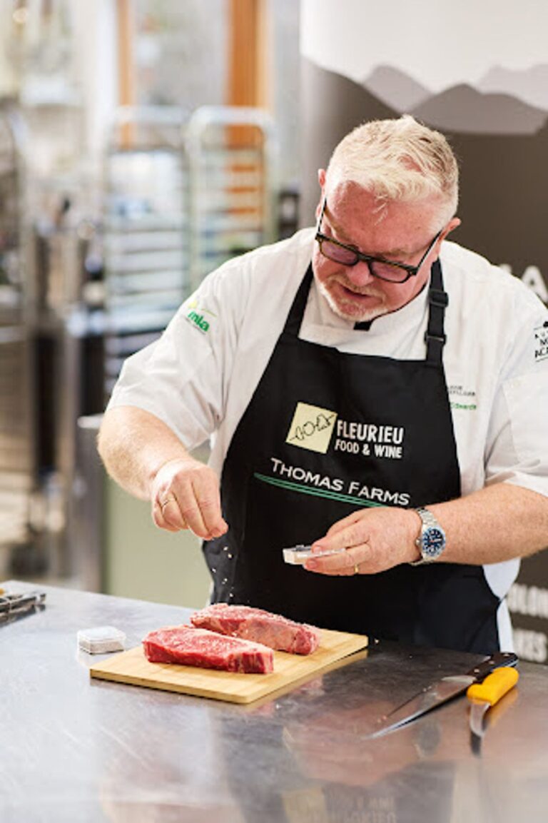 Linking sausages by hand in a sausage making class